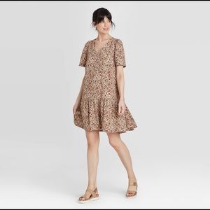 Flowy animal printed mini dress